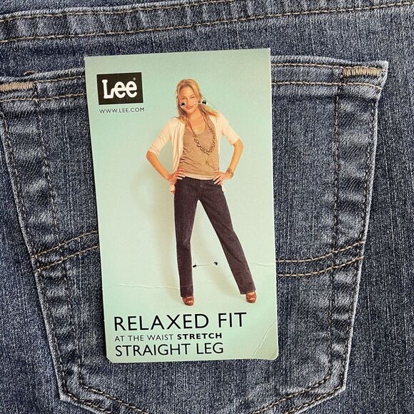 Lee Women Relaxed Fit Straight Leg Jeans Size‎ 14 Medium Premium Stonewash NWT - Picture 9 of 10